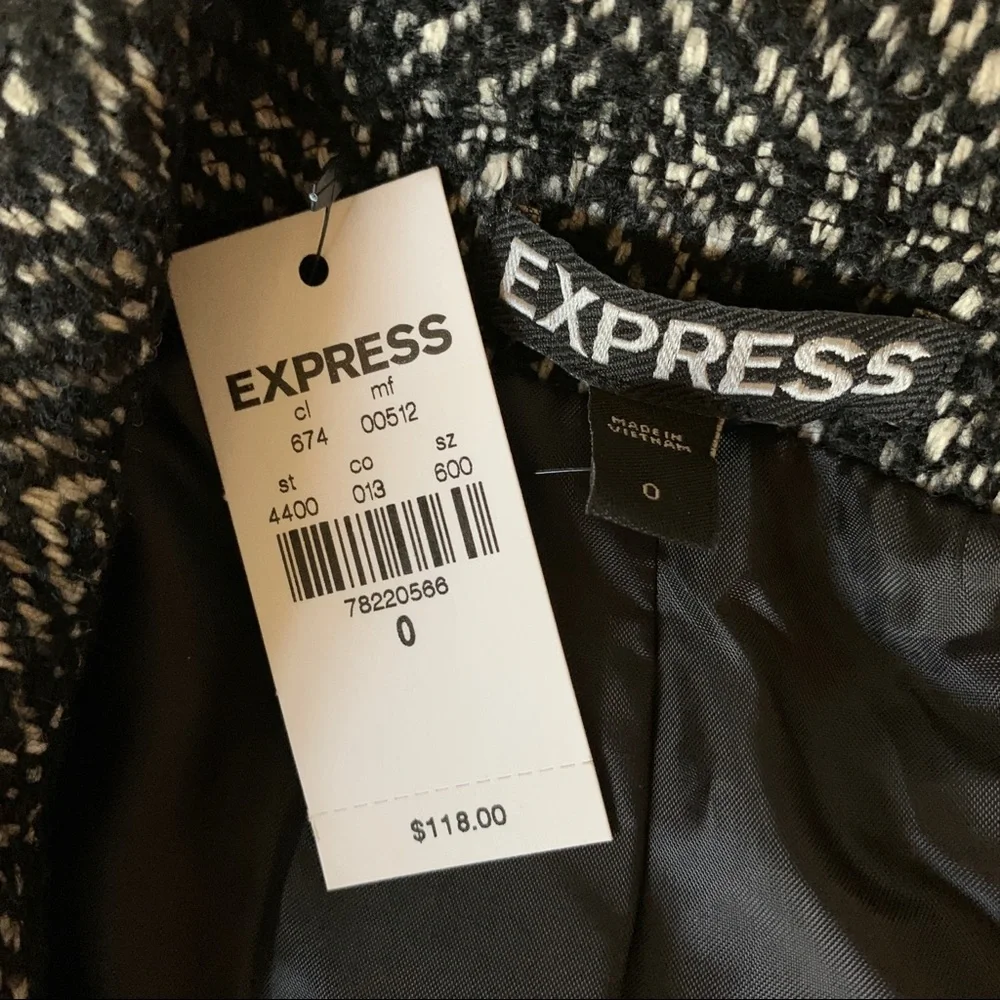NWT Express Wool Herringbone Zip Pocket Jacket - Picture 7 of 8